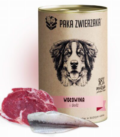 Karma mokra PZ Wołowina i śledź 400g – Paka Zwierzaka