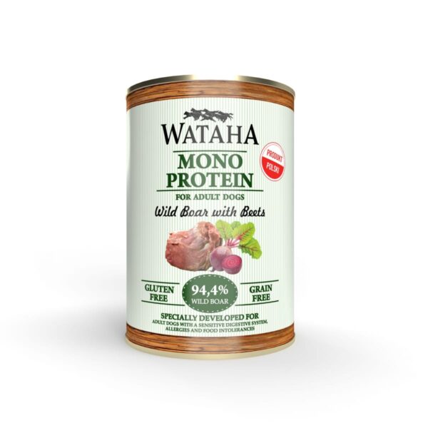 WATAHA MONO PROTEIN ADULT DOG 94,4% DZIK Z BURAKAMI 400G