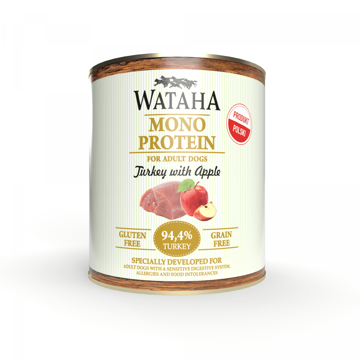 WATAHA MONO PROTEIN ADULT DOG 94,4% INDYK Z JABŁKIEM 800G WATAHA MONO PROTEIN ADULT DOG 94,4% INDYK Z JABŁKIEM 800G