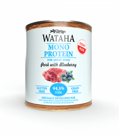 WATAHA MONO PROTEIN ADULT DOG 94,5% WIEPRZOWINA Z BORÓWKĄ 800G