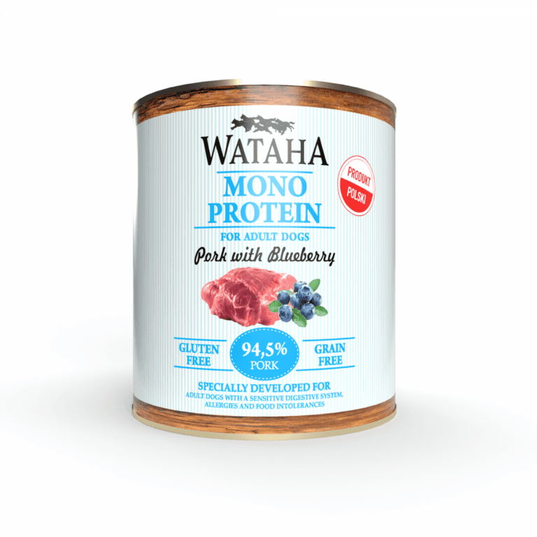 WATAHA MONO PROTEIN ADULT DOG 94,5% WIEPRZOWINA Z BORÓWKĄ 800G
