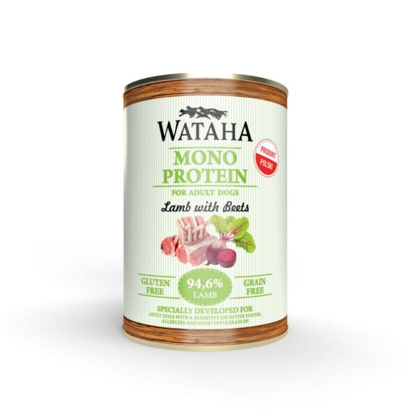 WATAHA MONO PROTEIN ADULT DOG 94,6% JAGNIĘCINA Z BURAKAMI 400G