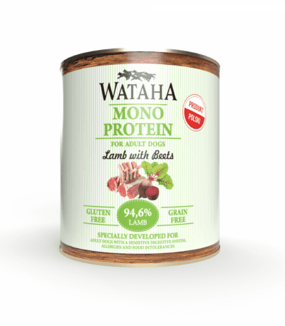 WATAHA MONO PROTEIN ADULT DOG 94,6% JAGNIĘCINA Z BURAKAMI 800G
