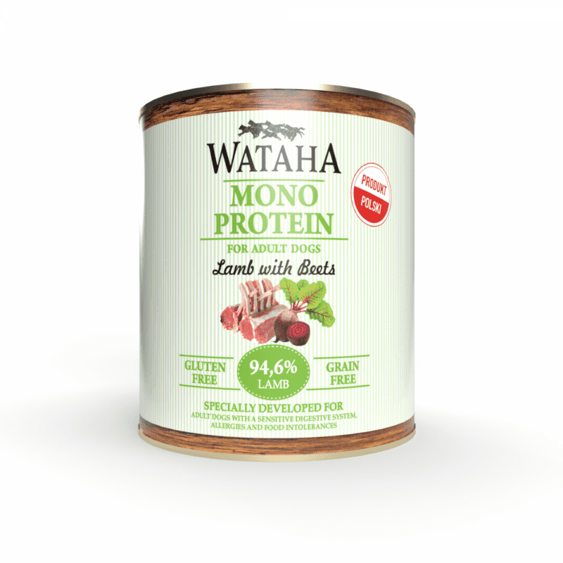 WATAHA MONO PROTEIN ADULT DOG 94,6% JAGNIĘCINA Z BURAKAMI 800G