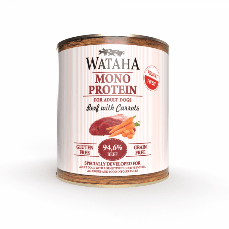 WATAHA MONO PROTEIN ADULT DOG 94,6% WOŁOWINA Z MARCHEWKĄ 800G
