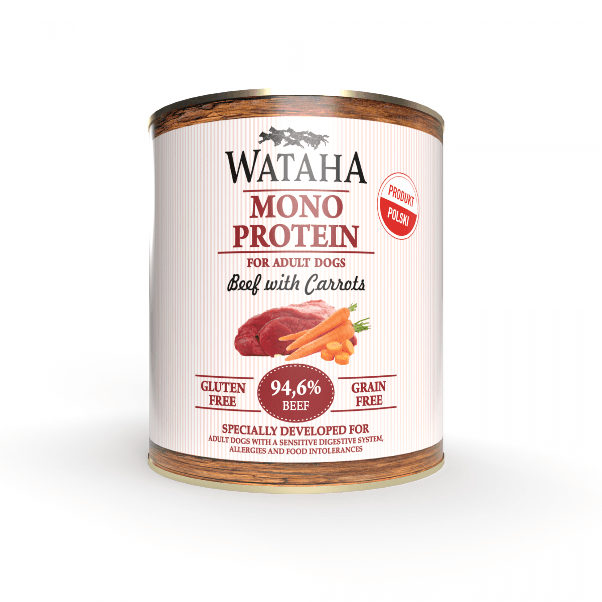 WATAHA MONO PROTEIN ADULT DOG 94,6% WOŁOWINA Z MARCHEWKĄ 800G WATAHA MONO PROTEIN ADULT DOG 94,6% WOŁOWINA Z MARCHEWKĄ 800G