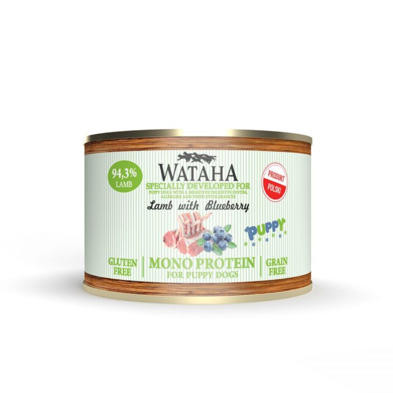 WATAHA MONO PROTEIN PUPPY 94,3% JAGNIĘCINA Z BORÓWKĄ AMERYKAŃSKĄ 185G