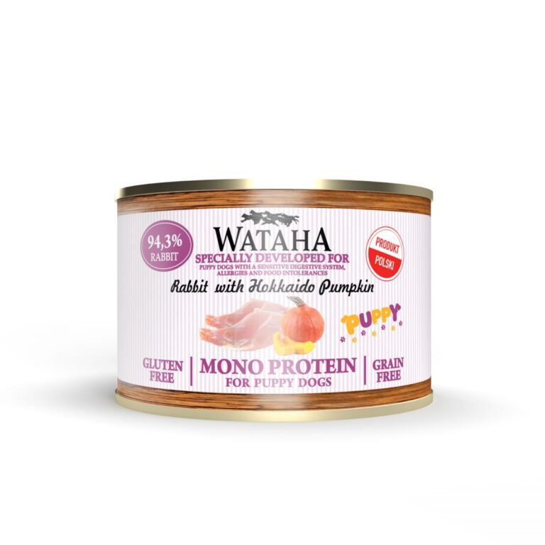 WATAHA MONO PROTEIN PUPPY 94,3% KRÓLIK Z JABŁKIEM i DYNIĄ HOKKAIDO 185G