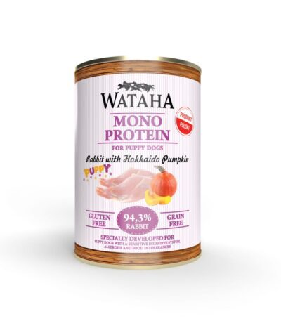 WATAHA MONO PROTEIN PUPPY 94,3% KRÓLIK Z JABŁKIEM i DYNIĄ HOKKAIDO 400G