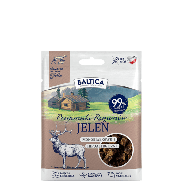 Półmiękkie przysmaki dla psów z jelenia 30g - Baltica