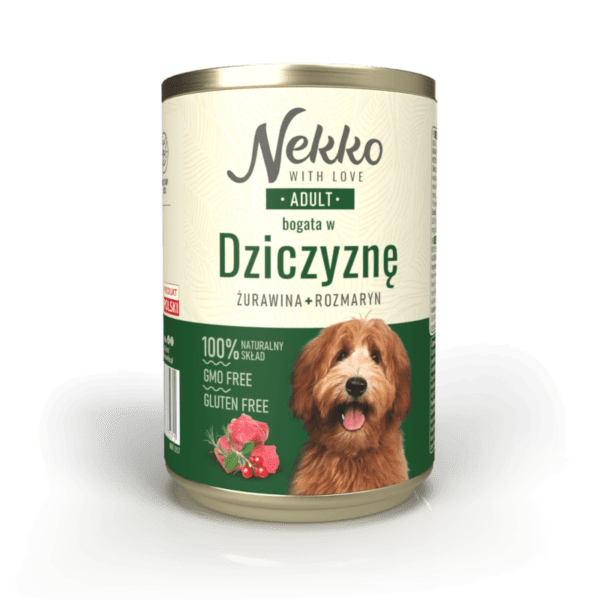NEKKO puszka pies ADULT bogata w dziczyznę, rozmaryn + żurawina 400g