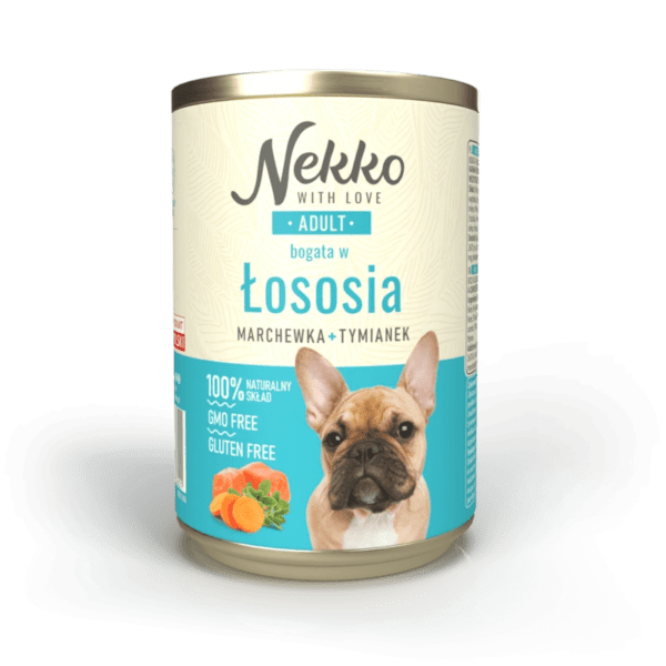 NEKKO puszka pies ADULT bogata w łososia, marchewka + tymianek 400g