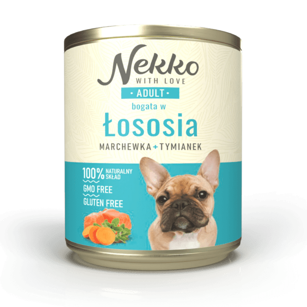 NEKKO puszka pies ADULT bogata w łososia, marchewka + tymianek 800g