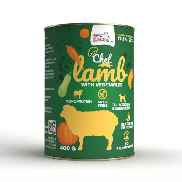 Syta Micha Karma mokra dla psa Jagnięcina z warzywami 400g
