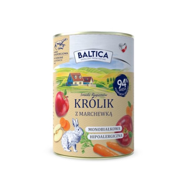 Karma mokra królik z marchewką 400g - Baltica
