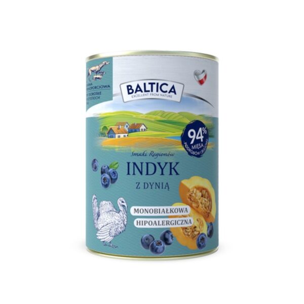 Karma mokra Indyk z dynią 400g - Baltica