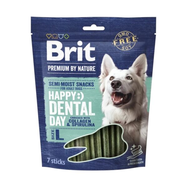 Brit Premium Dog Happy Snacks Dental Stick with Collagen & Spirulina L 250g