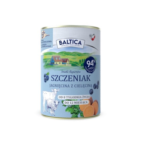 Karma mokra Szczeniak Jagnięcina z cielęciną 400g - Baltica