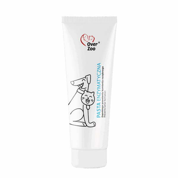 Enzymatyczna pasta do zębów dla psów i kotów 100g - Over Zoo