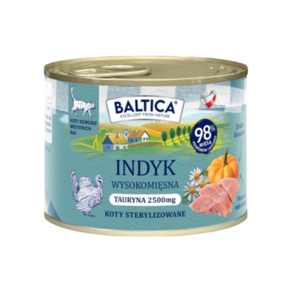 Karma mokra Kot dorosły Indyk 185g - Baltica
