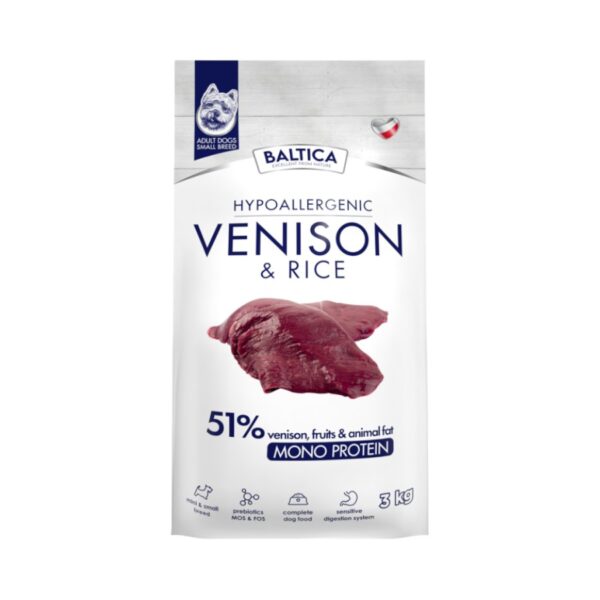 Venison & rice / Dziczyzna z ryżem S 3kg - Baltica