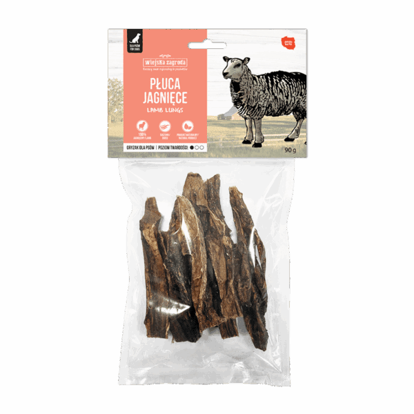 Gryzak dla psa Suszony Wiejska Zagroda Płuca jagnięce (dorosły) 90g
