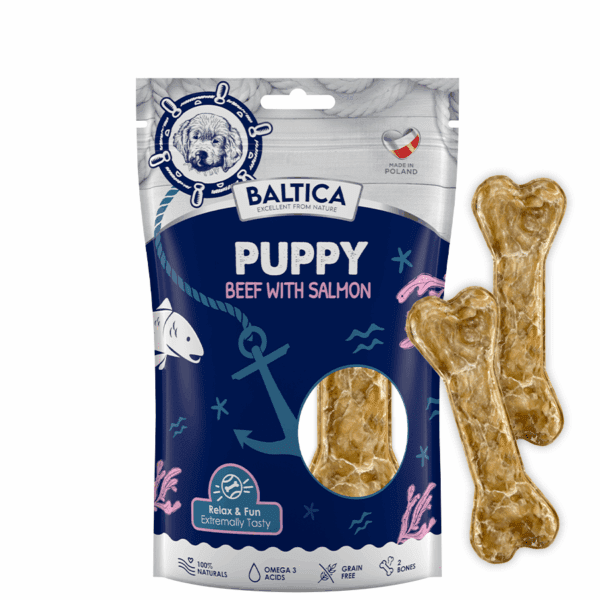 Baltica Kość Puppy Beff & Salmon 2 szt.