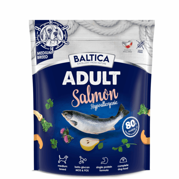 ADULT Salmon Hypoallergenic / hipoalergiczna z łososia dla dorosłych M 1kg - Baltica
